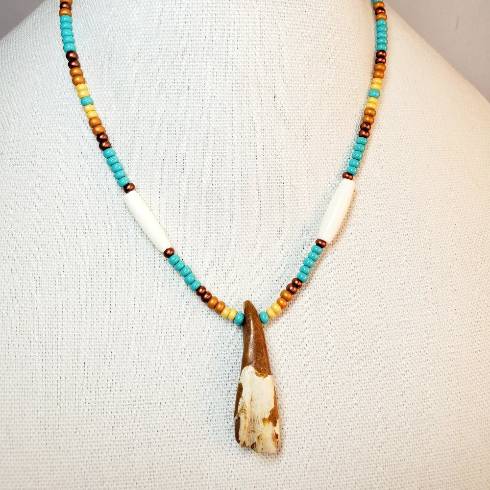 Buffalo Tooth Beaded Necklaces Turquoise