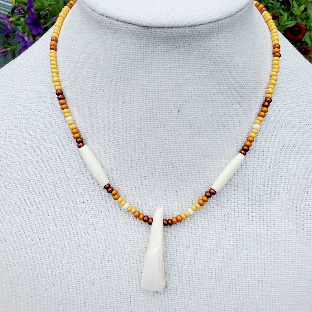 Buffalo Tooth Beaded Necklaces