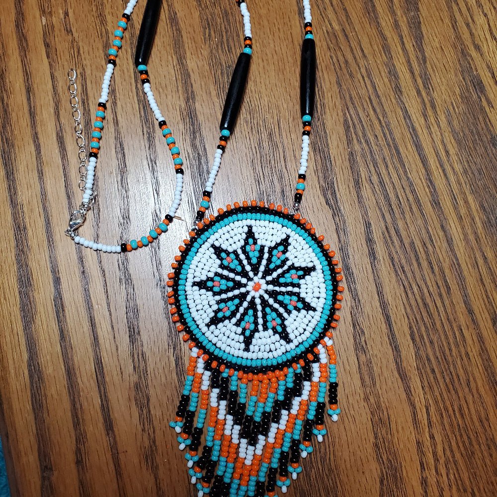 One-of-a-Kind Beaded Star Medallion Necklace