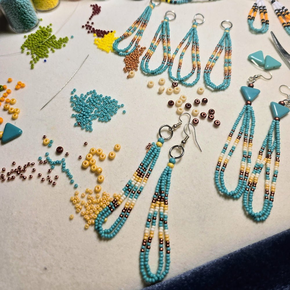 Turquoise Sky – Native American Style Dangle Earrings