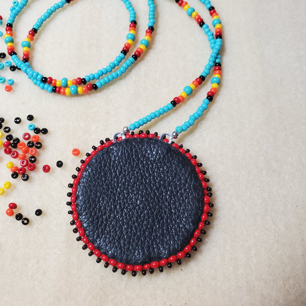Native Starburst Medallion Beaded Necklace