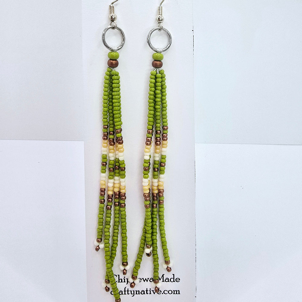 Tassel-Style Long Beaded Earrings – Native American Modern Twist