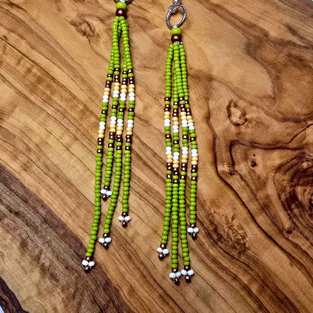 Tassel-Style Long Beaded Earrings – Native American Modern Twist