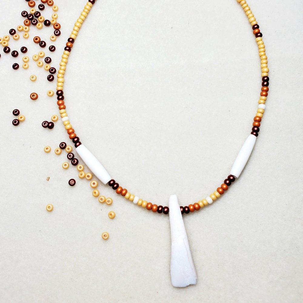 Buffalo Tooth Beaded Necklaces