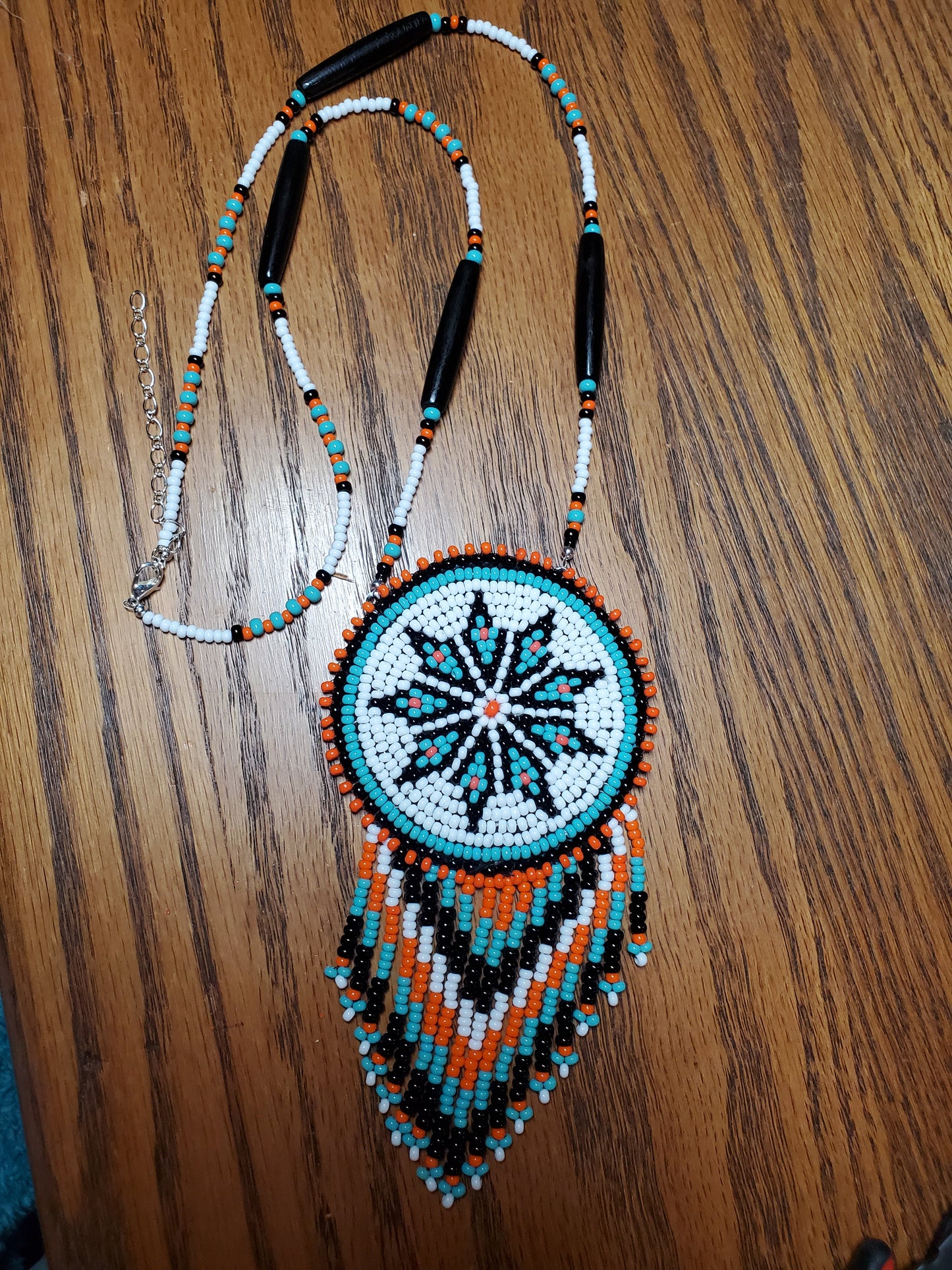 Native Star Beaded Fringe Medallion