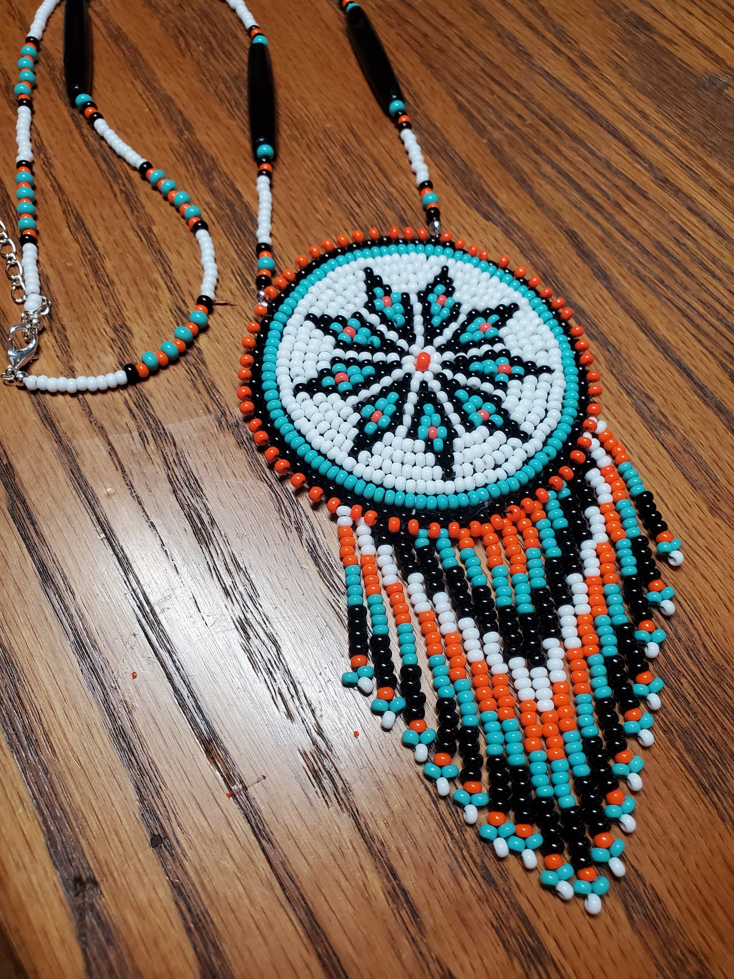 Native Star Beaded Fringe Medallion