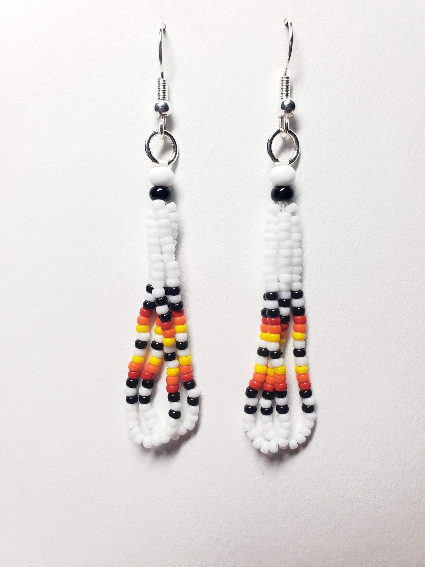 Two Dangle Earrings  White Fire