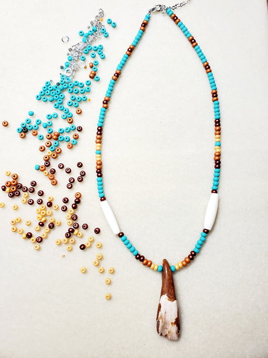 Buffalo Tooth Beaded Necklaces