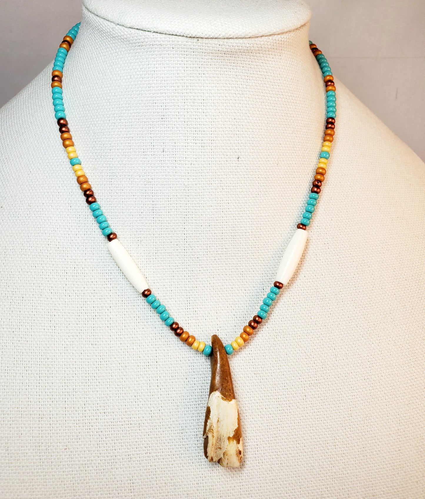 Buffalo Tooth Beaded Necklaces