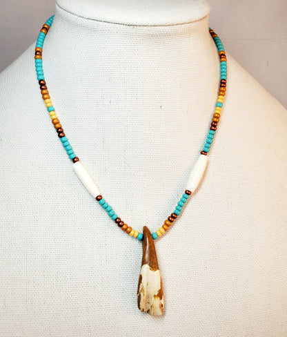 Buffalo Tooth Beaded Necklaces