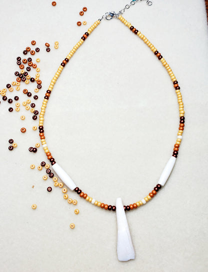 Buffalo Tooth Beaded Necklaces