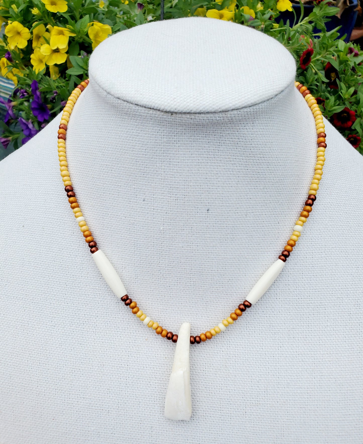 Buffalo Tooth Beaded Necklaces