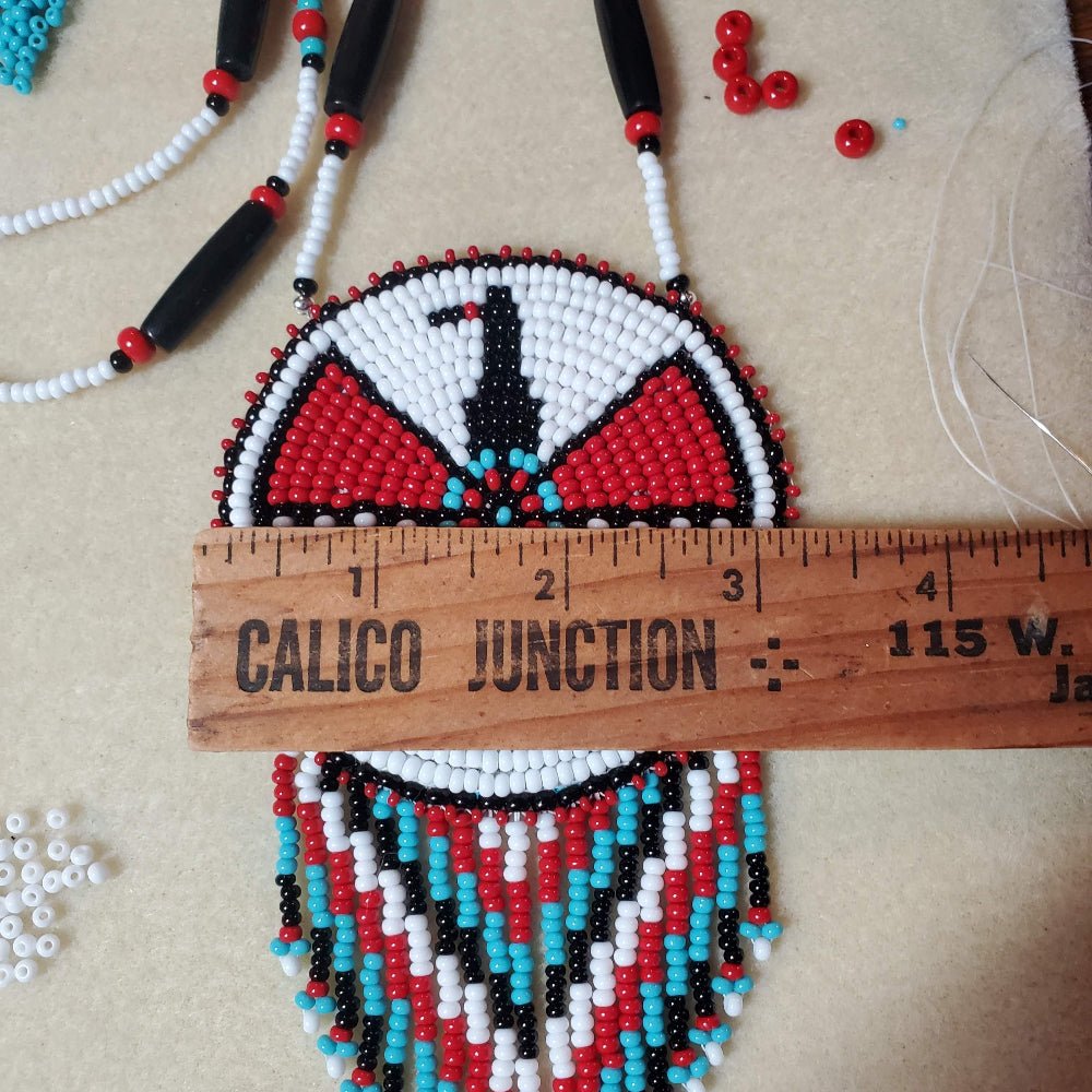 One-of-a-Kind Beaded Eagle Medallion Necklace – Native American Style