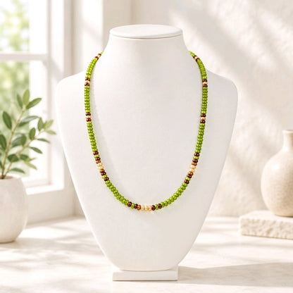 Handmade Natural Simple Big Bead Necklace | Traditional Native American Colors with Traditional Native American Colors at Crafty Native