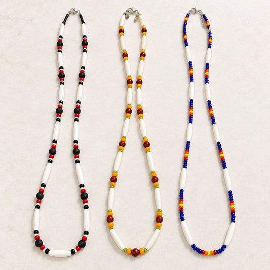 Pow Wow Buffalo bone hair pipe bead necklaces