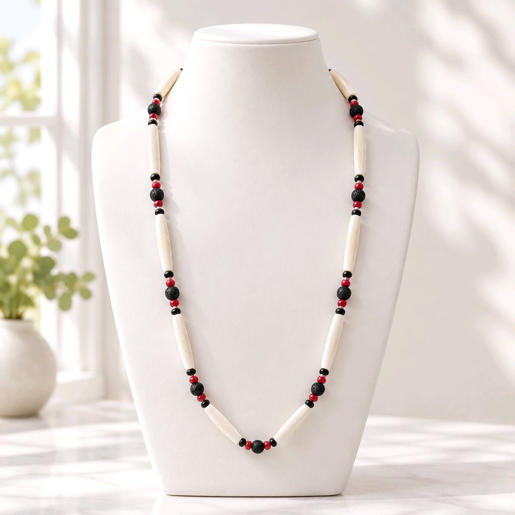 Pow Wow Buffalo bone hair pipe bead necklaces
