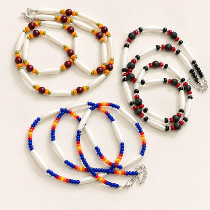 Pow Wow Buffalo bone hair pipe bead necklaces
