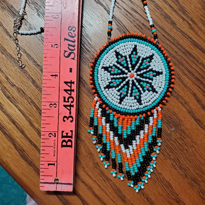 One-of-a-Kind Beaded Star Medallion Necklace