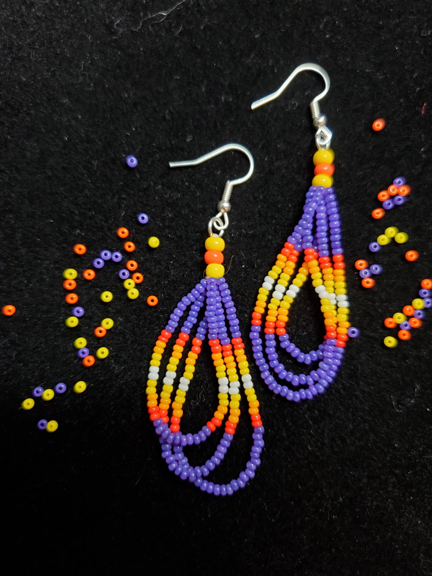 Fire 3 Tear Drop Dangle Earrings