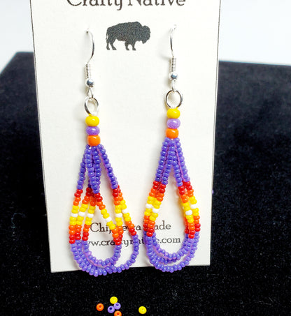 Fire 3 Tear Drop Dangle Earrings