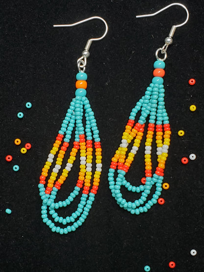 Fire 3 Tear Drop Dangle Earrings