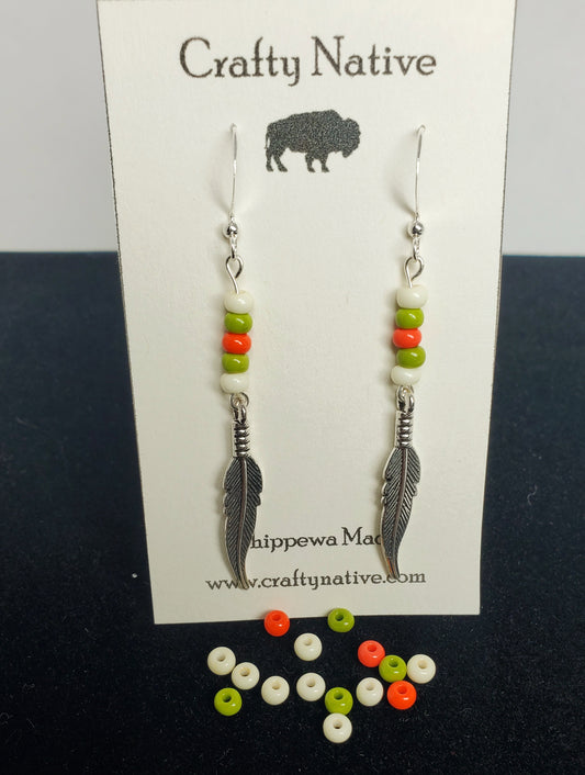 Native Feather Drop Earrings