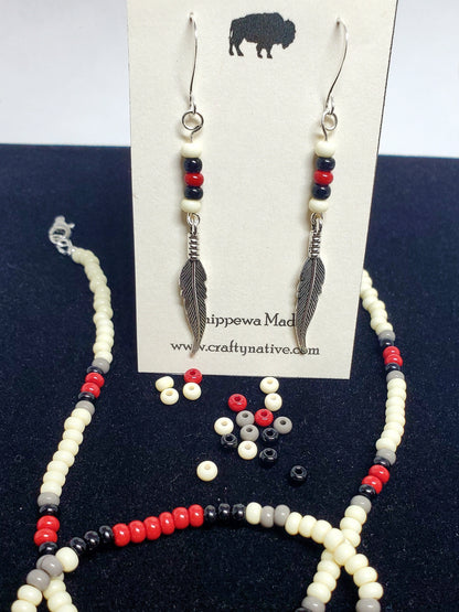 Native Feather Drop Earrings