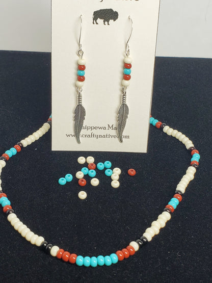 Native Feather Drop Earrings