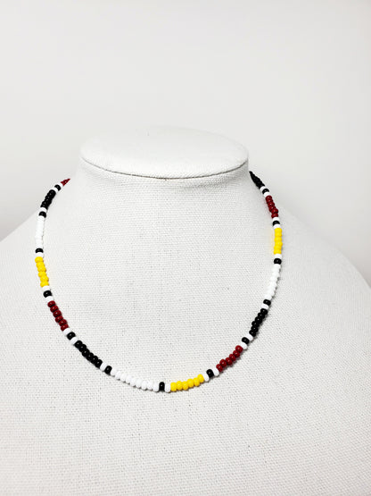 Simple Beaded Necklace Traditional Native American Colors