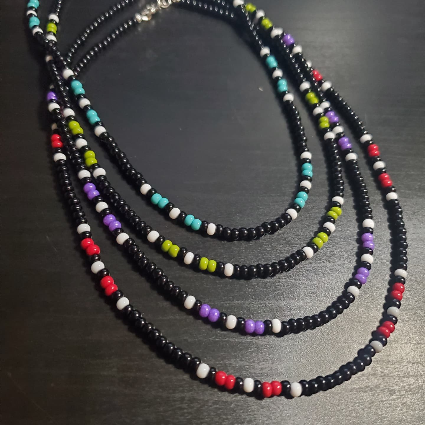 Multi Tourmaline bead necklace