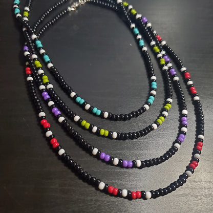 Simple Beaded Necklace Traditional Native American Colors