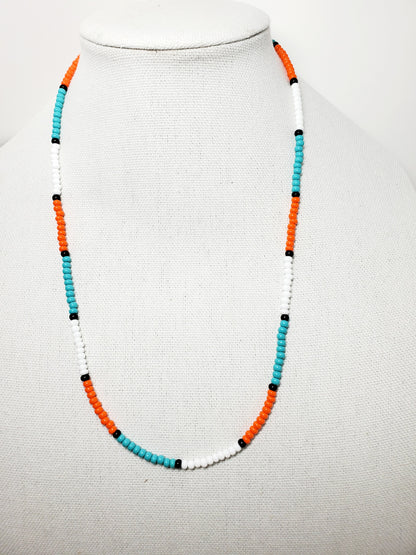 Simple Beaded Necklace Traditional Native American Colors