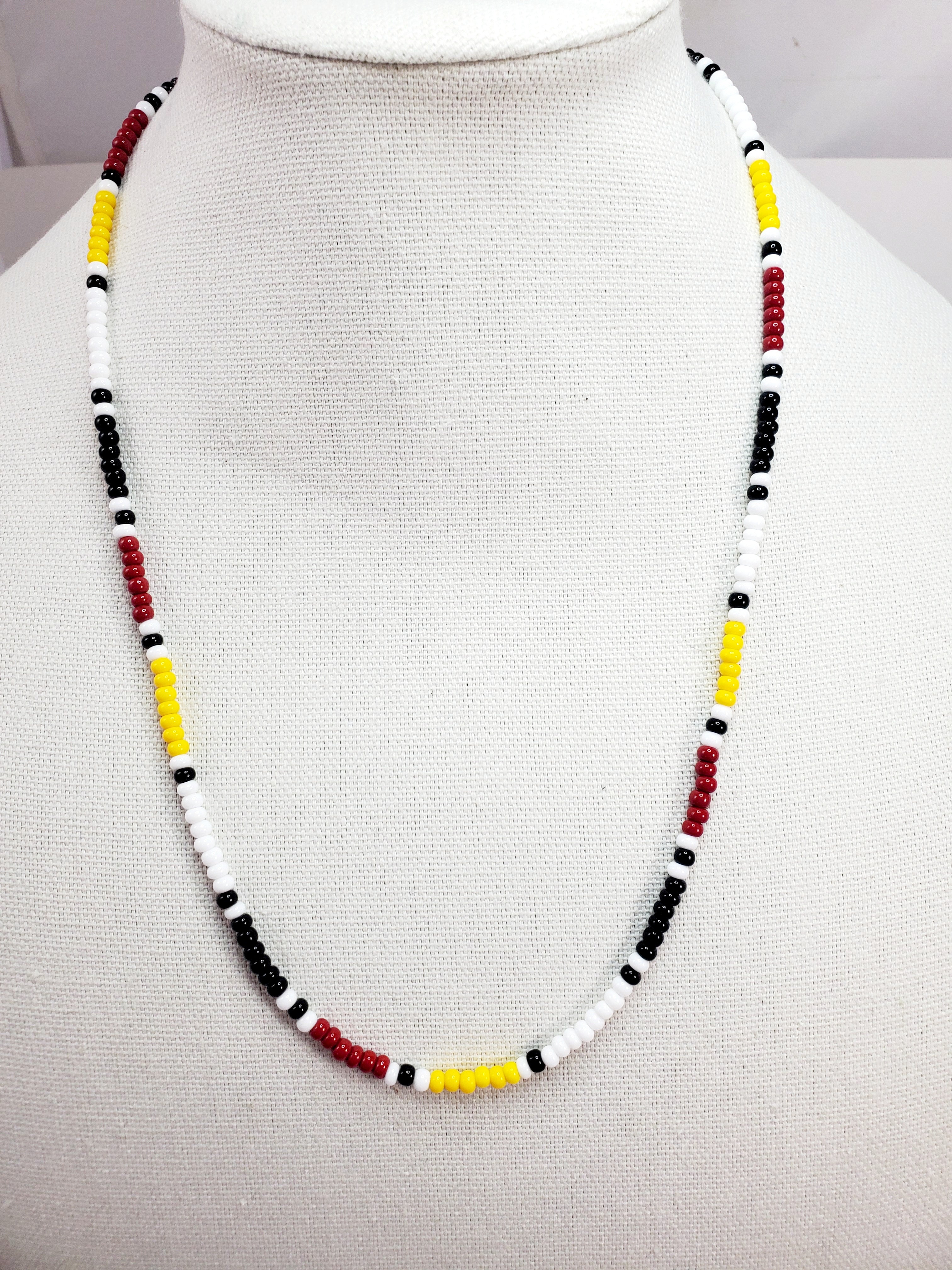 Simple Beaded Necklace Traditional Native American Colors Crafty Native