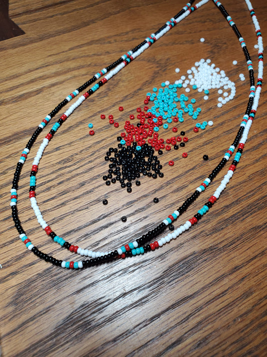 Simple Beaded Necklace Traditional Native American Colors